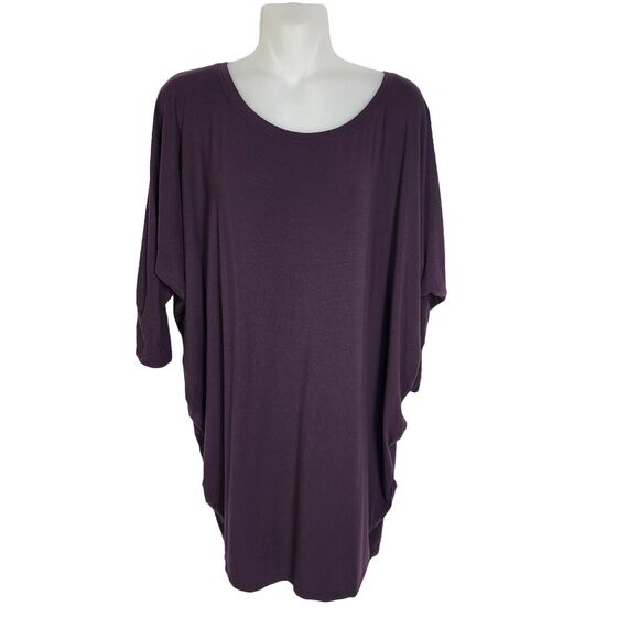 41 Hawthorn Tunic Top Medium Queensland Dolman Sleeve Knit Purple 3/4 Sleeves - Picture 1 of 9